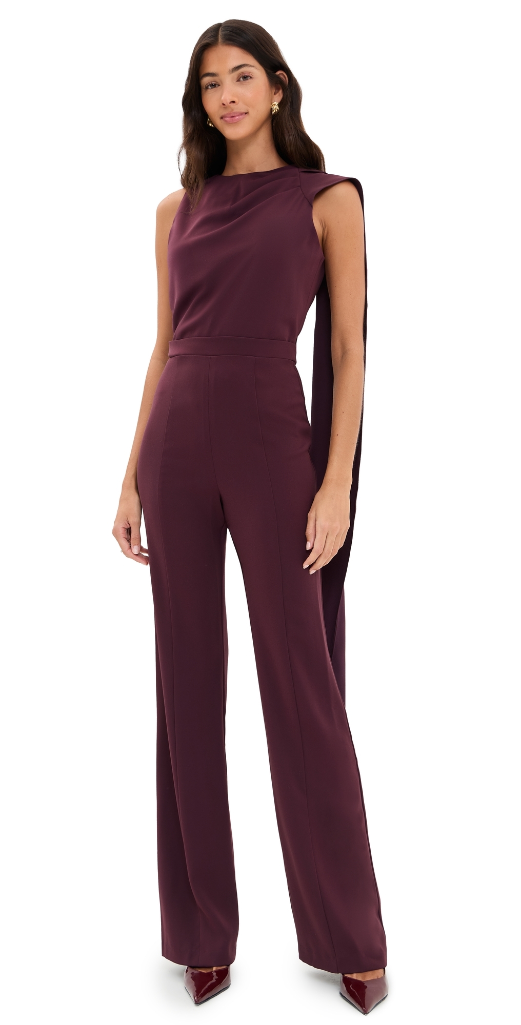 Black Halo Enola Jumpsuit Oxblood In Burgundy