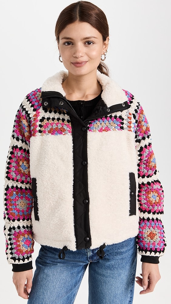 BLANKNYC Cuddle Up Crochet and Faux Sherpa Jacket Shopbop