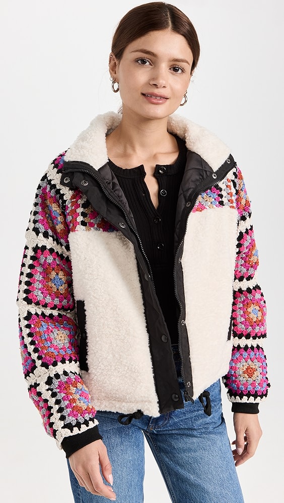 BLANKNYC Cuddle Up Crochet and Faux Sherpa Jacket Shopbop