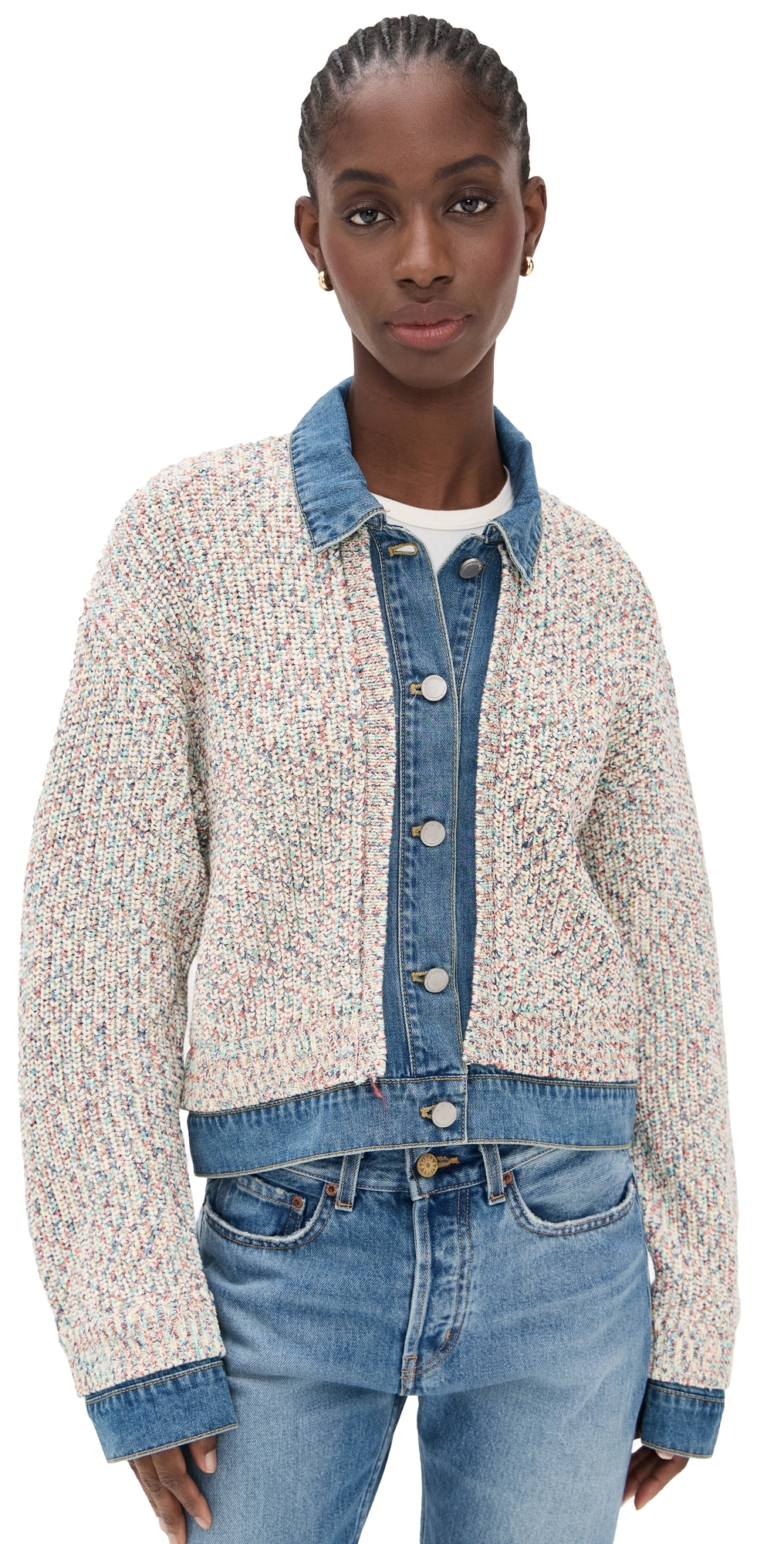 Blanknyc Happy Place Cardigan Jacket Multi Color In Neutral