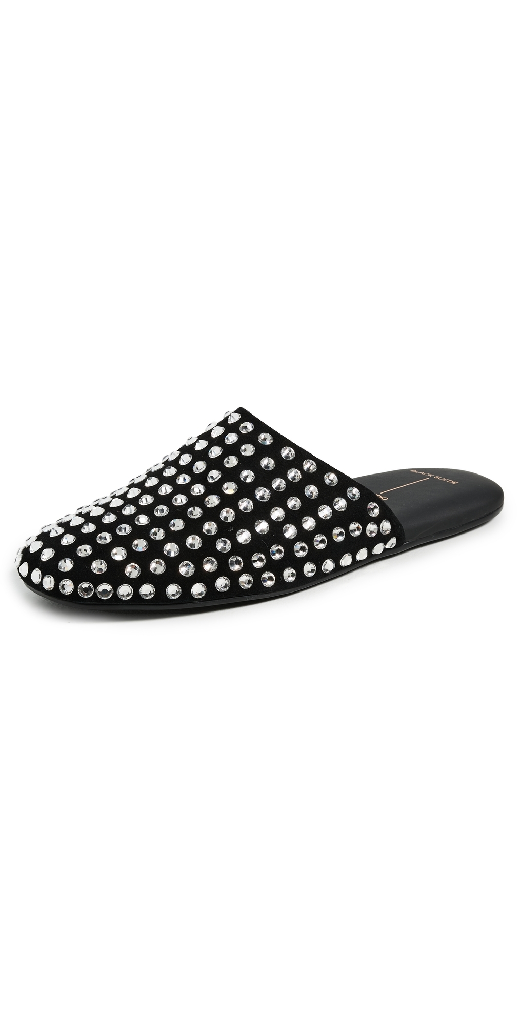 Black Suede Studio Shiloh Slide Mules Black Embellished In Black