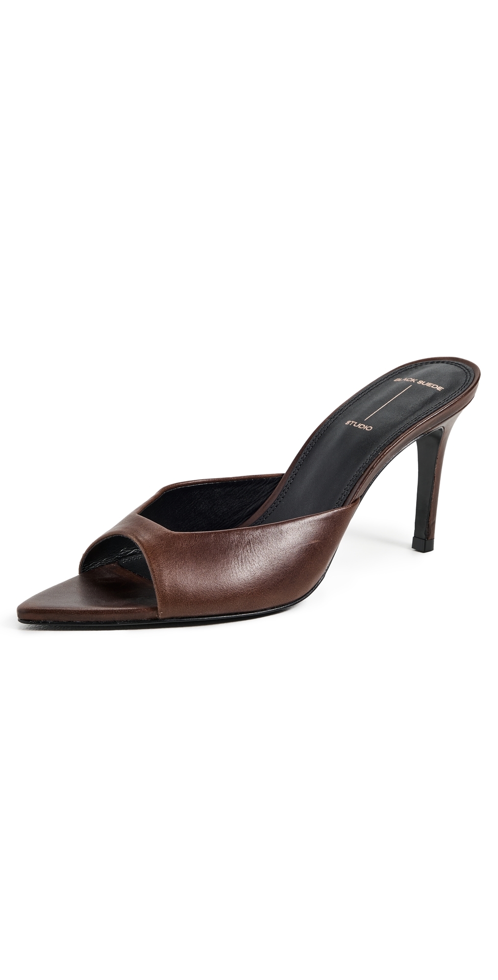 Black Suede Studio Brea Heels Cappucino Distressed Leather In Brown