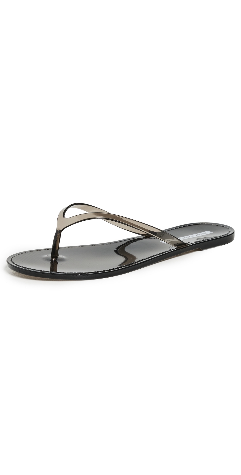 Black Suede Studio Crystal Jelly Flip Flops Black In Black