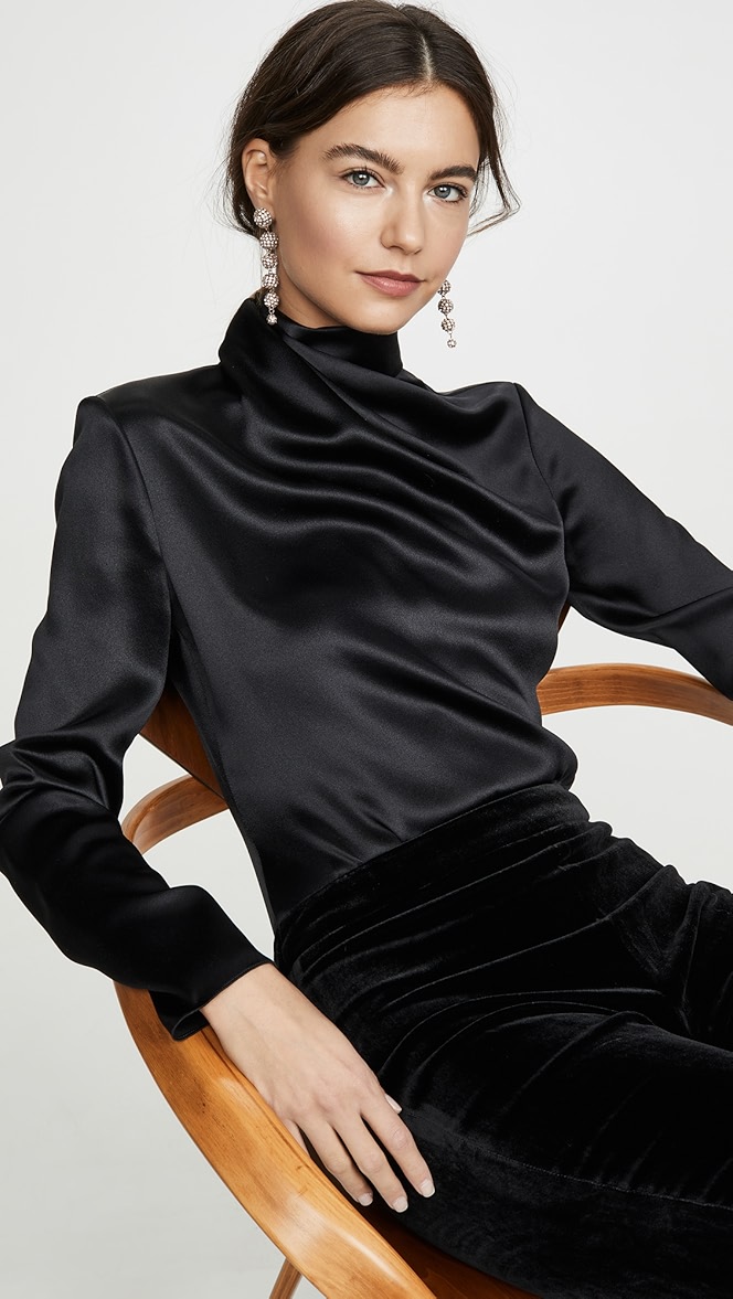 Draped satin blouse Clearance
