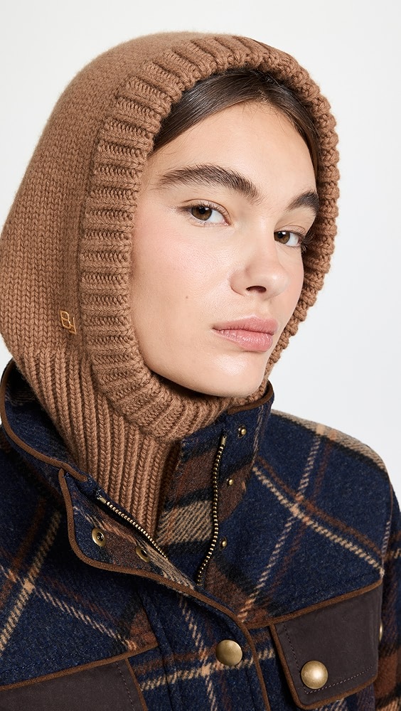 BY FAR Snood with Hood Mocha Wool