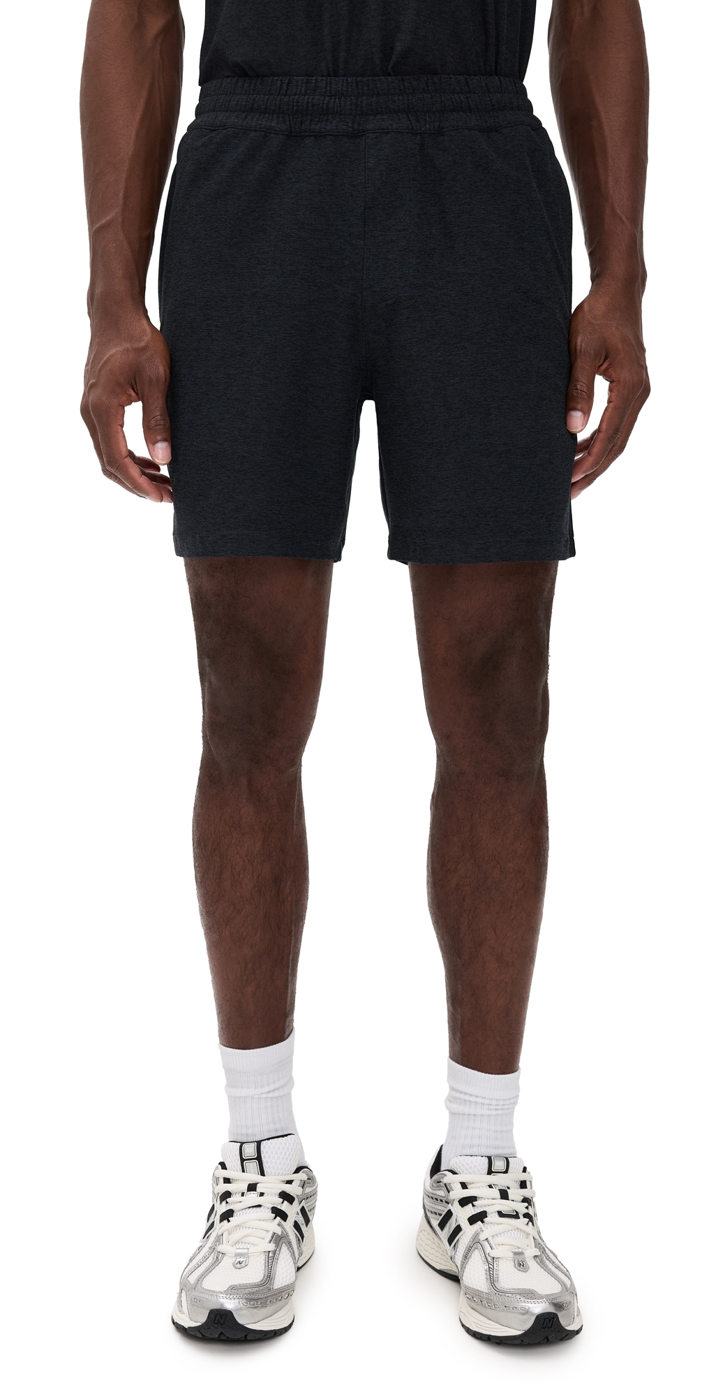 Beyond Yoga Spacedye Unlimited Mens Shorts 6.25 Darkest Night In Black
