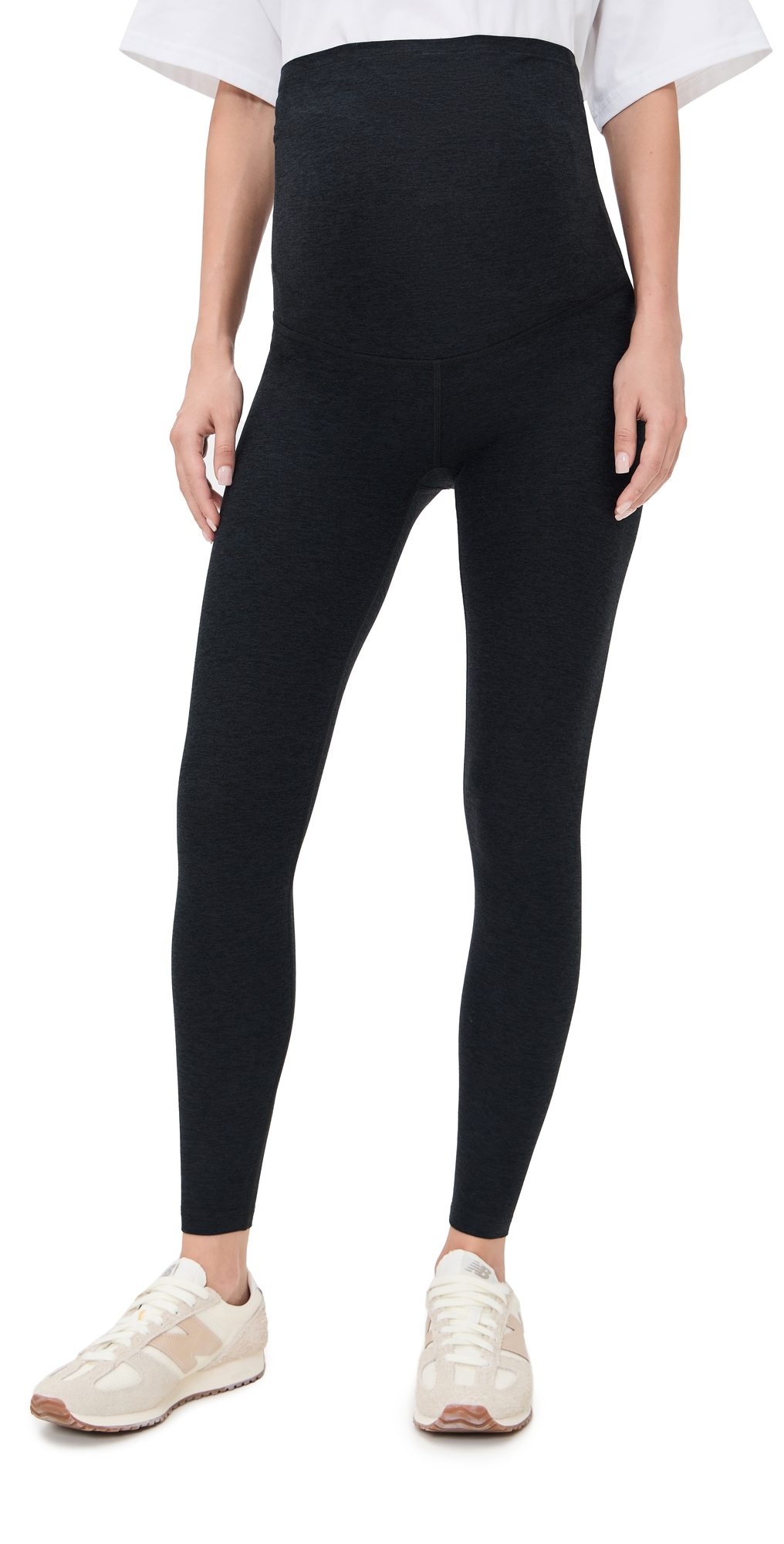 Beyond Yoga Spacedye Love The Bump Maternity Midi Leggings Darkest Night In Black