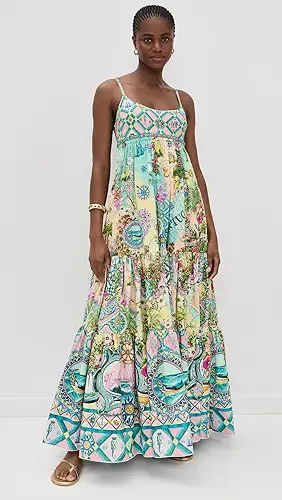 Camilla Long Dress with Jersey Bodice