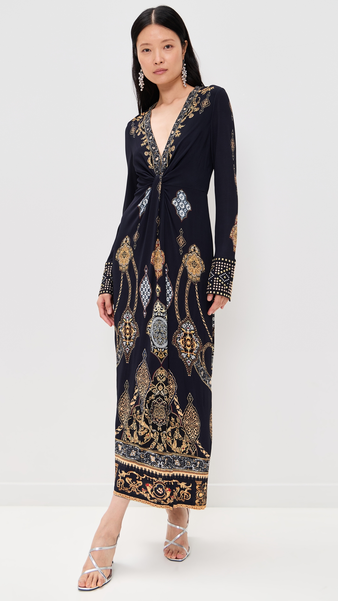 Camilla Long V Neck Twist Front Jersey Dress thumbnail