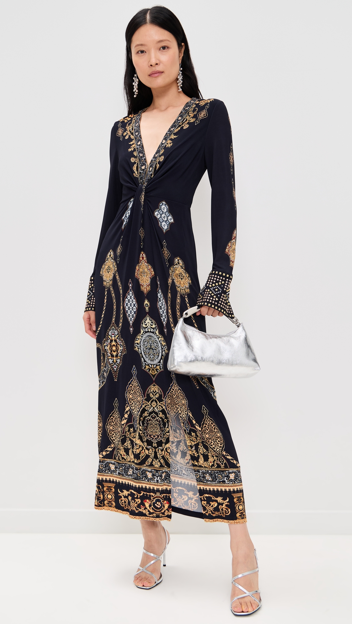 Camilla Long V Neck Twist Front Jersey Dress thumbnail
