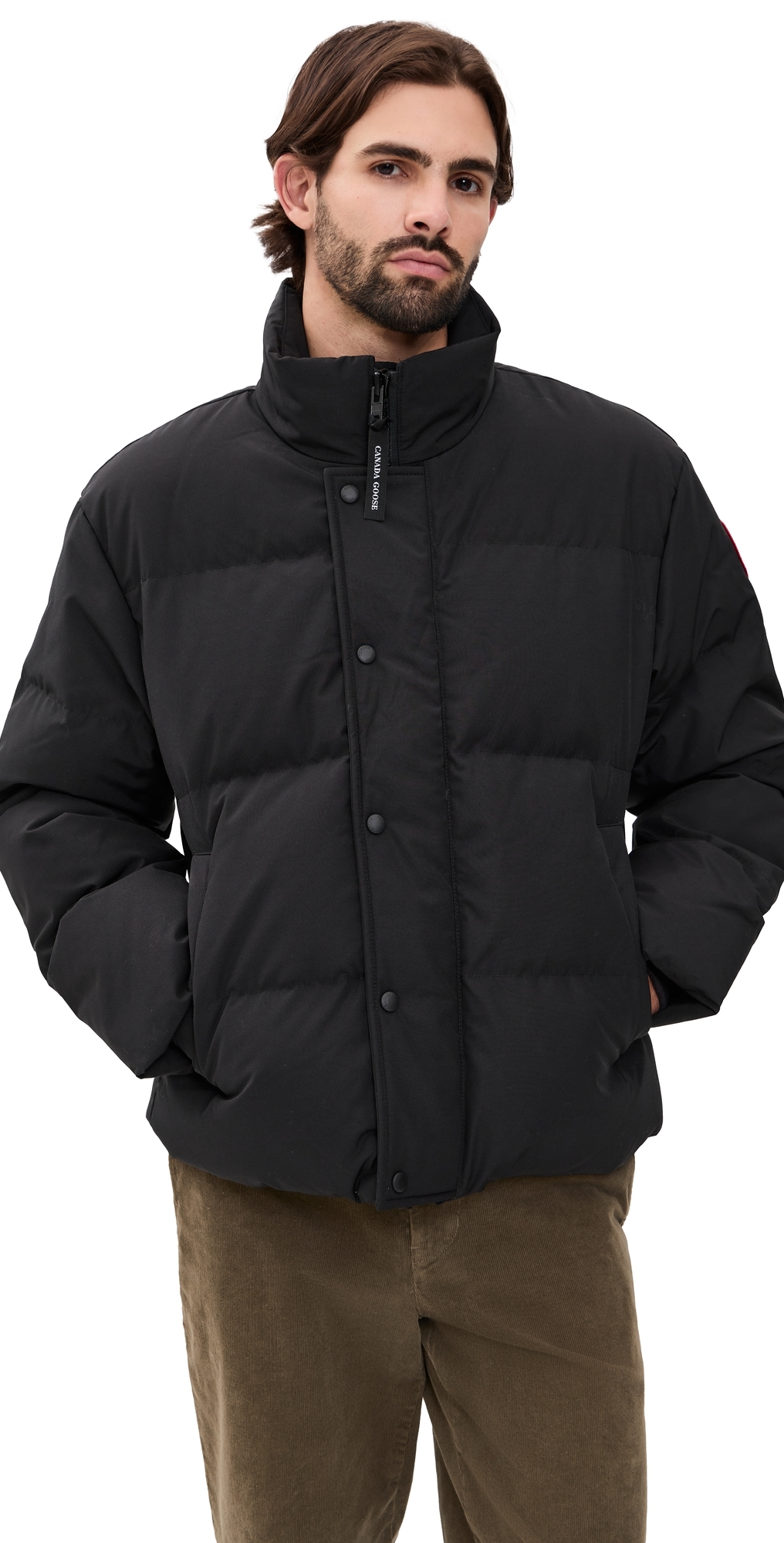 Canada Goose Logo-patch Padded Jacket In Black