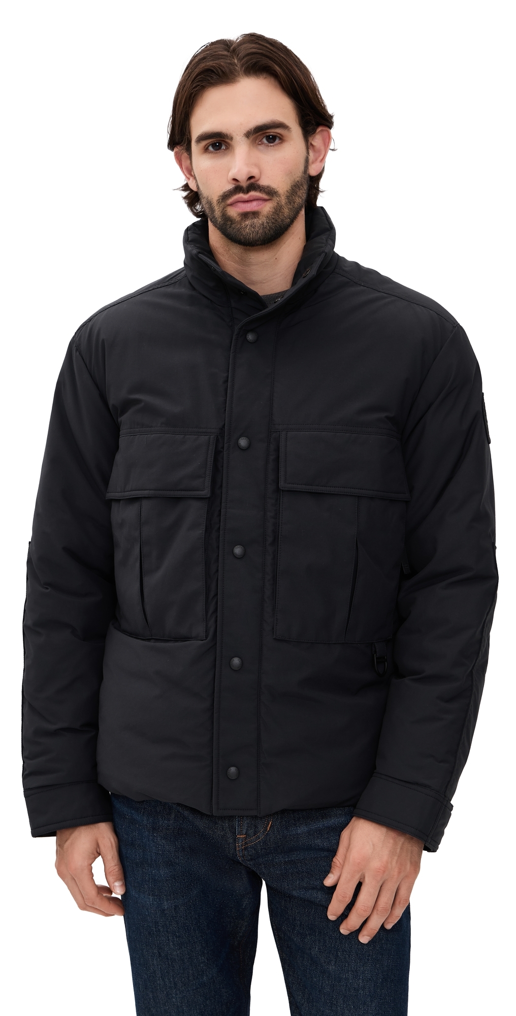 Canada Goose Logo-patch Padded Jacket In Black