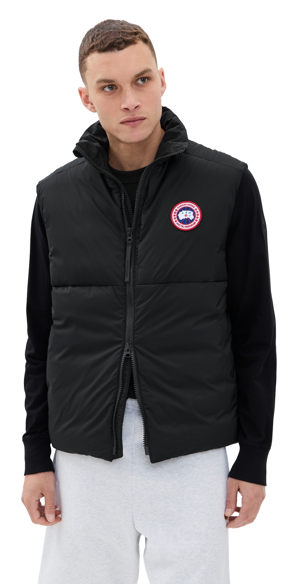 Canada Goose Charcoal Polyester Blend Freestyle Sleeveless Down Jacket In Black