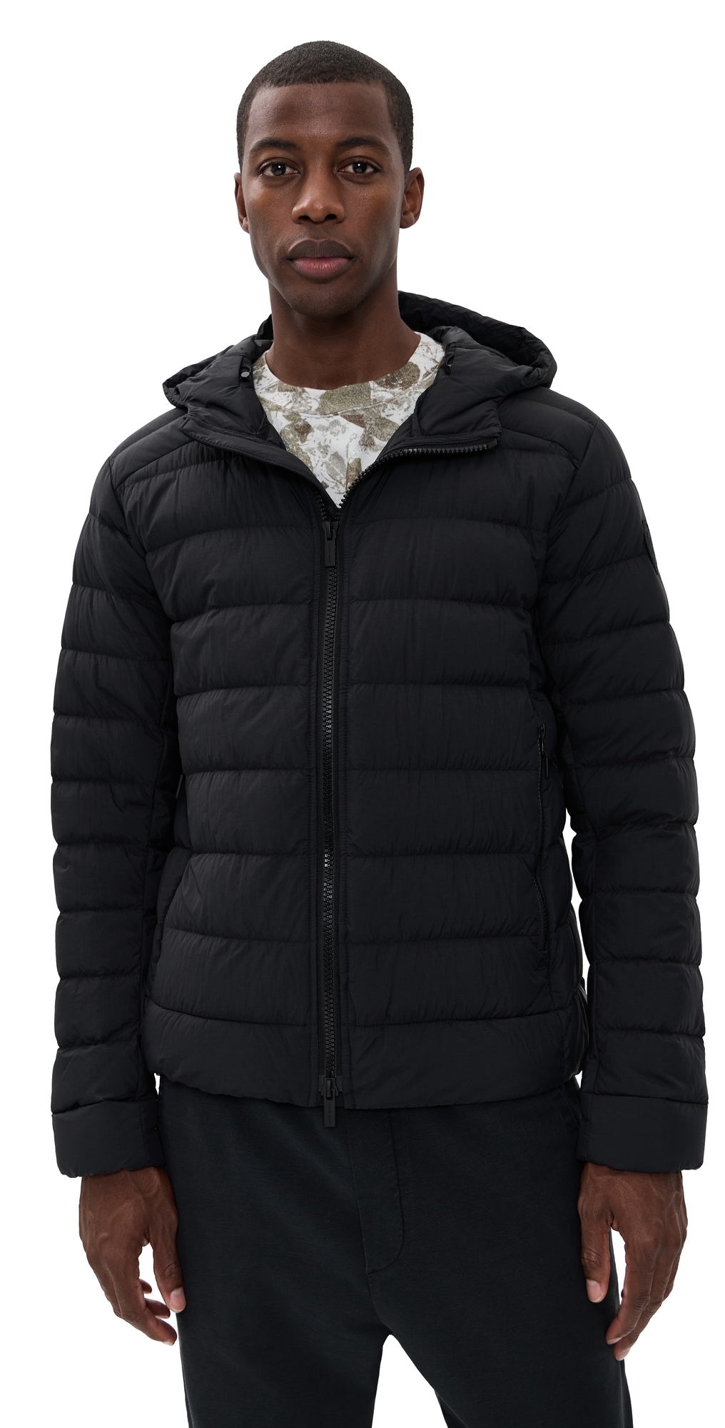 Canada Goose Crofton Water Repellent Packable 750 Fill Power Down Hooded Jacket In Black