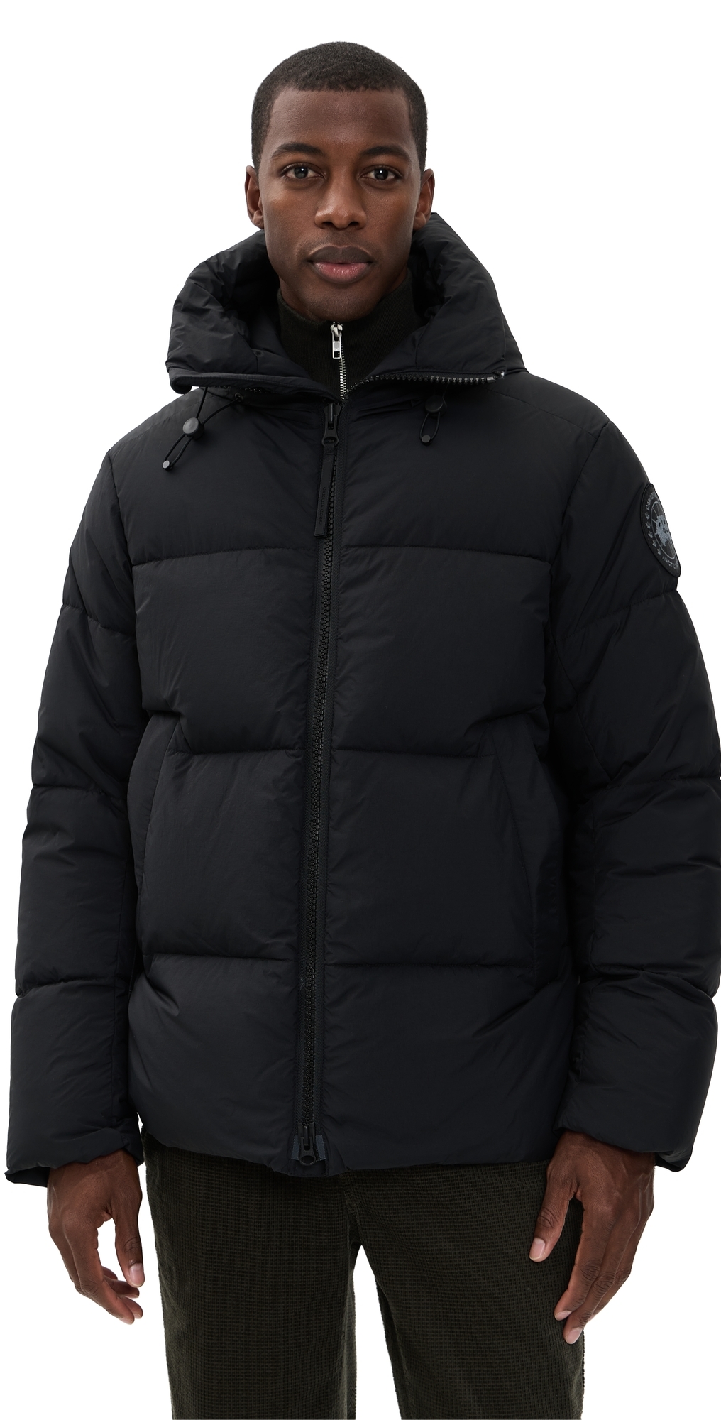Canada Goose Crofton Water Resistant Packable 750 Fill Power Down Hooded Jacket In Black