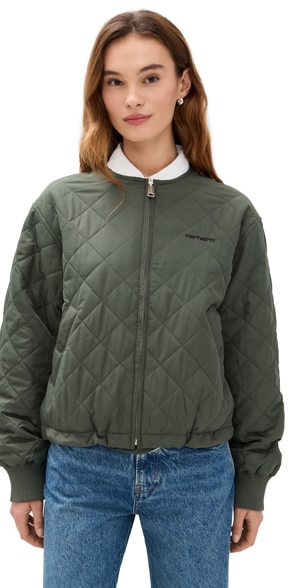 Carhartt Elma Liner Jacket Opuntia/black In Green