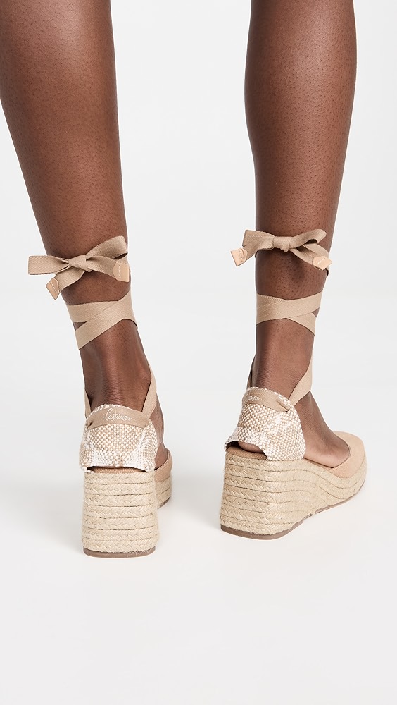 サンダル・ミュール Castaner SS24 ESPADRILLE TINA (TINAJUTE/001_NEGRO) Castañer Tina Jute Wrap Mid Espadrilles | Shopbop