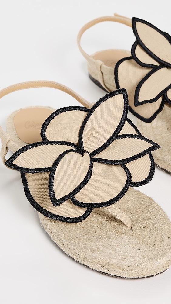 シューズ・サンダルその他 Castaner Sandal in sand color with flower Castañer Poncha Flower Sandals | Shopbop