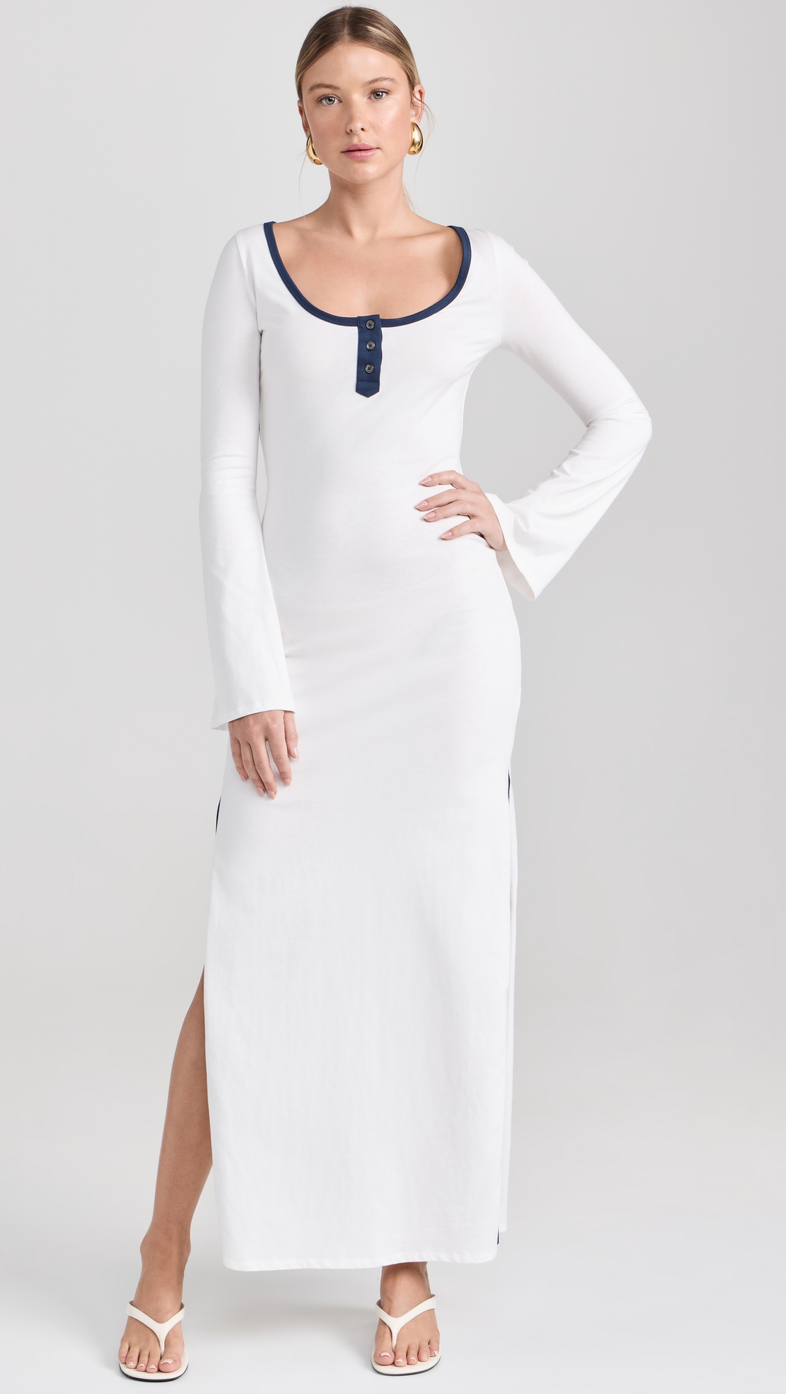 Caroline Constas Karla Bell Sleeve Colorblock Maxi Dress thumbnail
