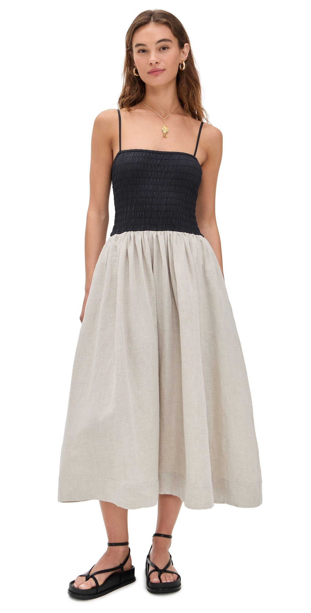 Ciao Lucia Mael Dress Oatmeal Linen In Oatmeal