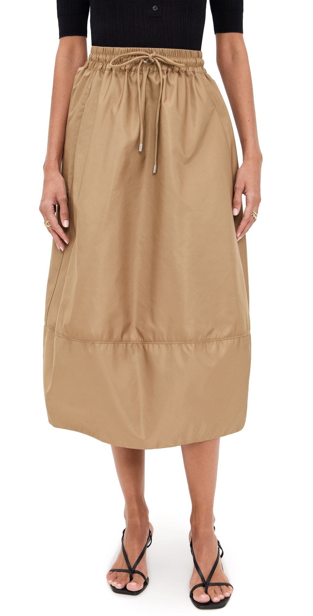 Cinq À Sept Drawstring Midi A-line Skirt In Brown