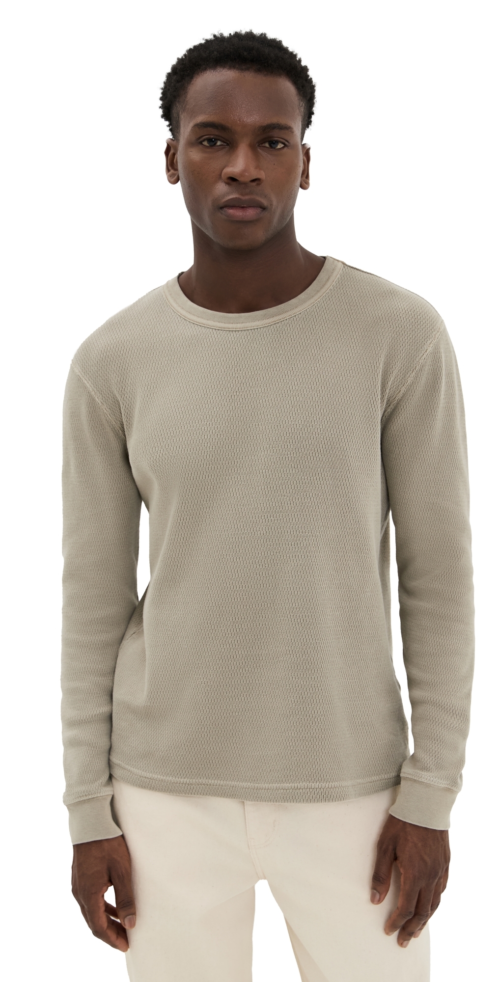 Citizen Of Humanity Waffle Crewneck Wheat (pelican) In Wheat (pelican)