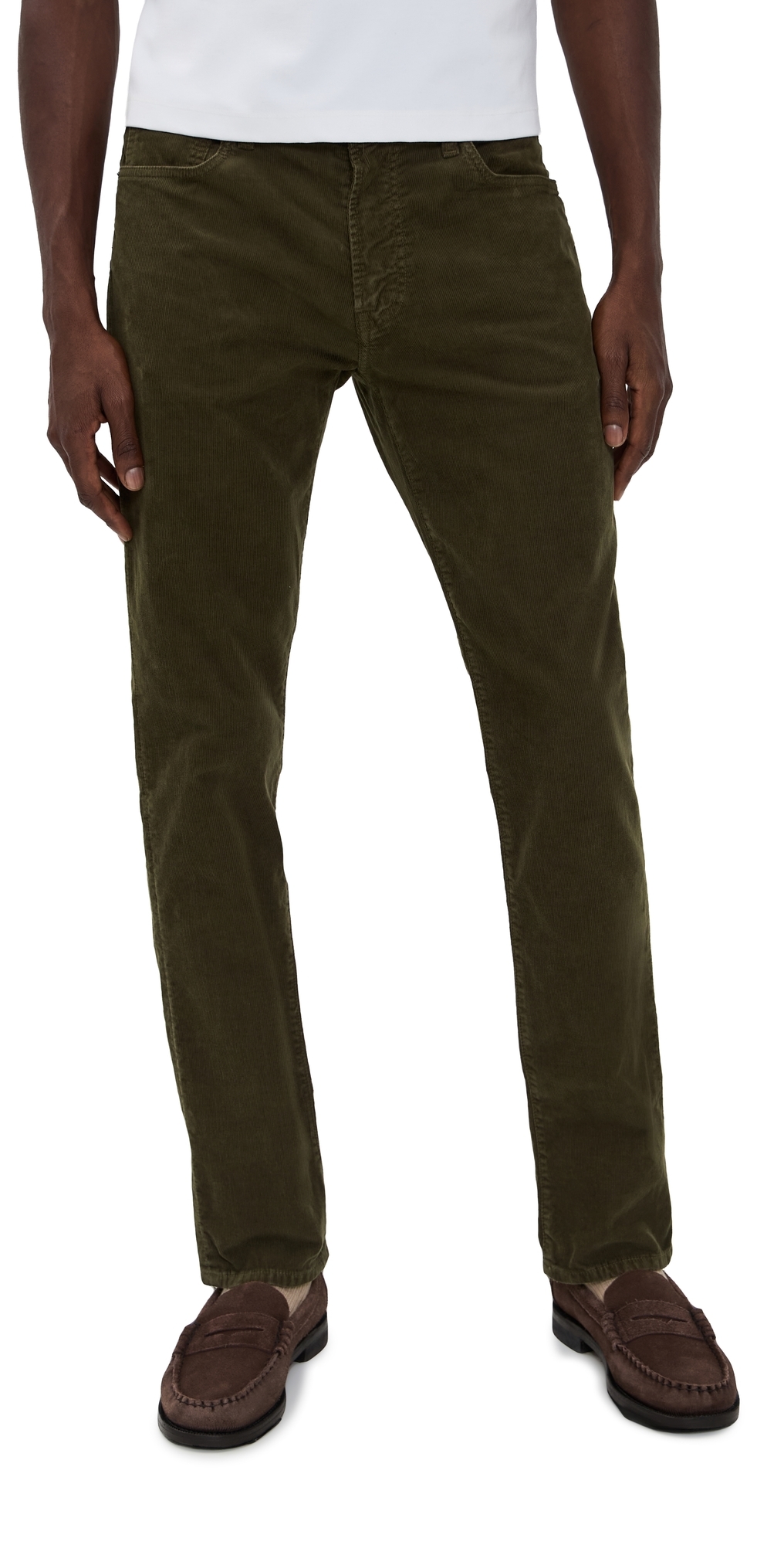 Citizen Of Humanity Gage Classic Straight Stretch Corduroy Jeans Olive In Green