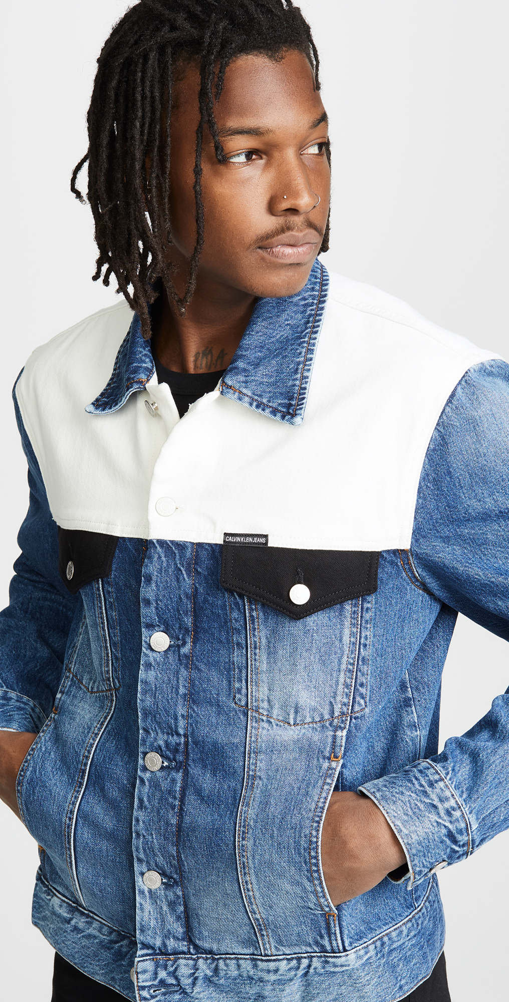 calvin klein patch denim jacket