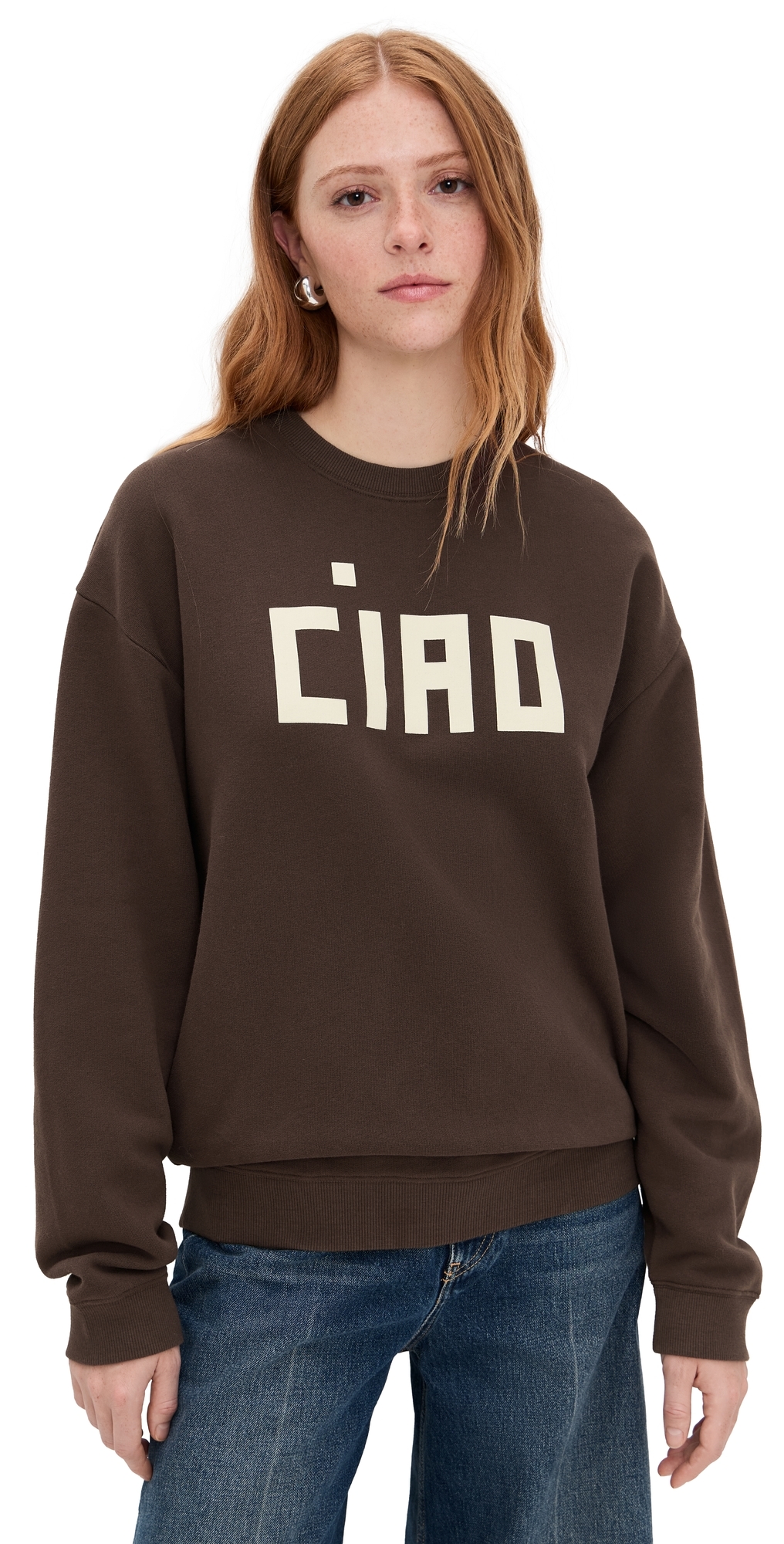 Clare V Oversized Sweatshirt Chocolate In Brown
