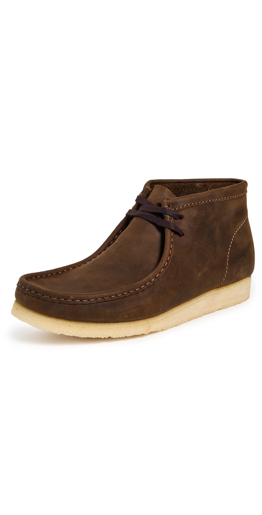 Clarks Leather Wallabee Boots Beeswax In Brown