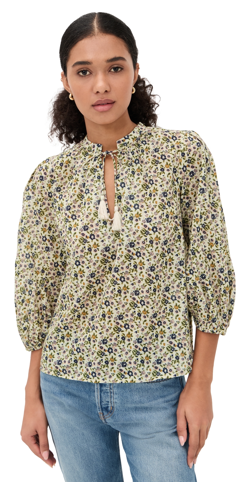 Cleobella Belle Blouse Eloisa Floral In Neutral