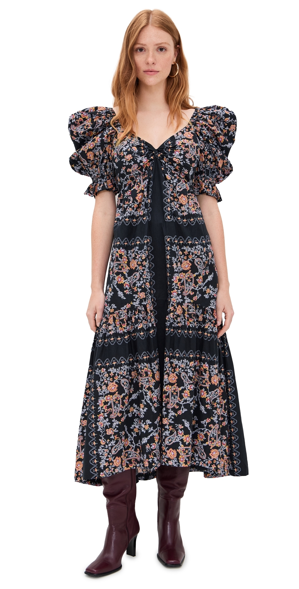 Cleobella Jewel Ankle Dress Dark La Ramos Print In Multi