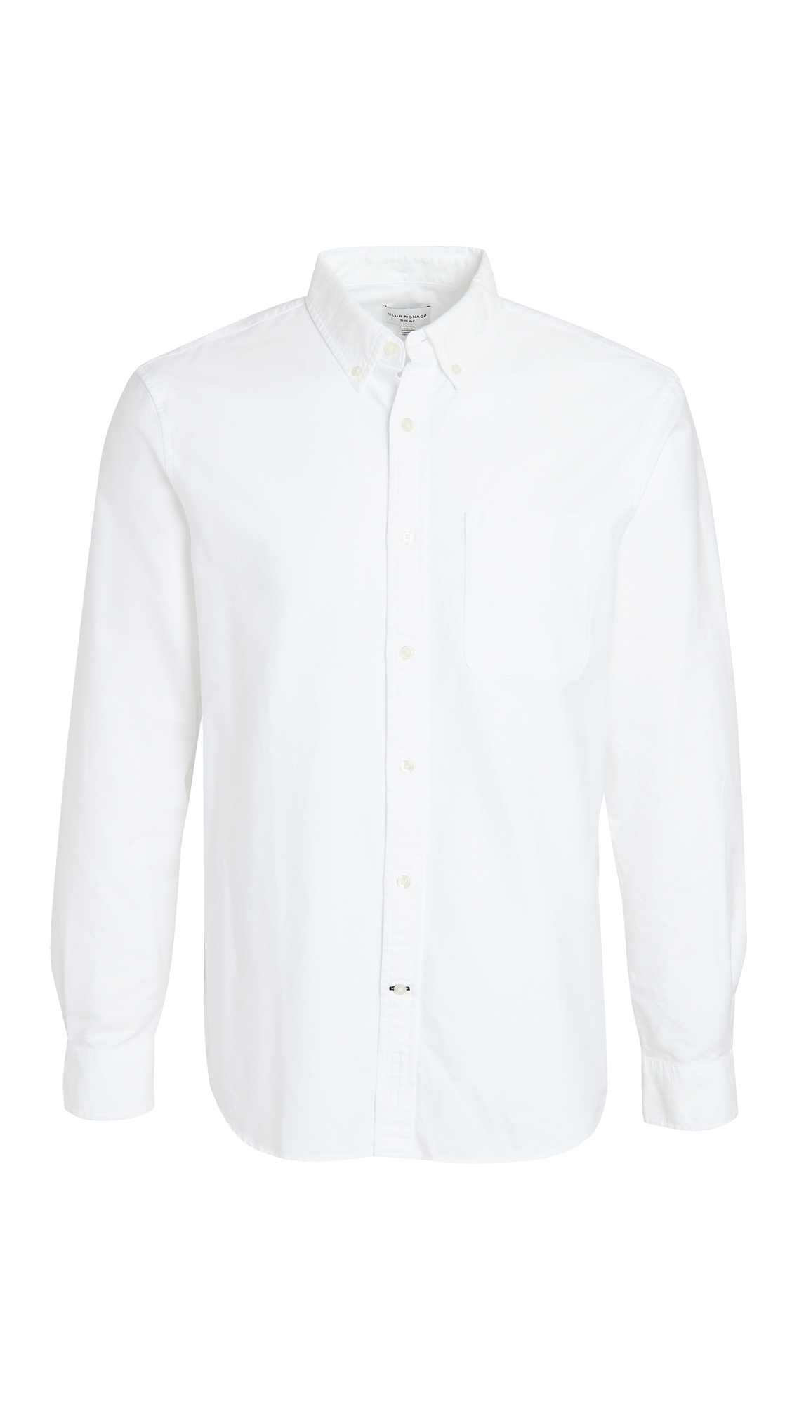 Shop Club Monaco Long Sleeve Solid Oxford Shirt White