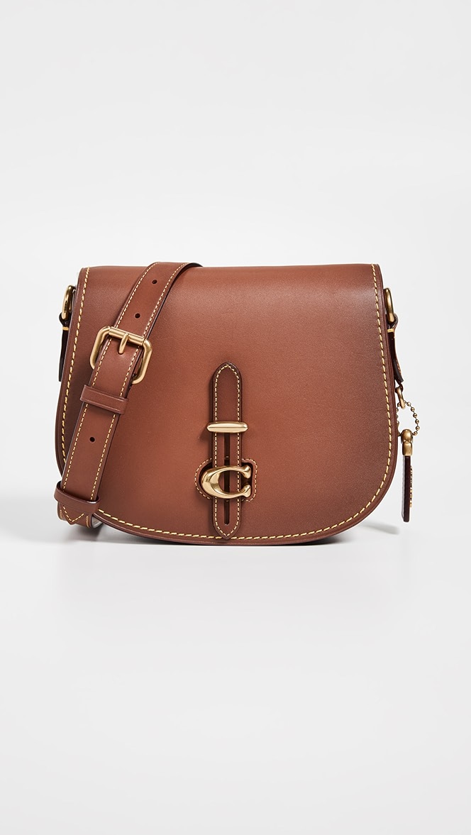 coach glovetanned leather saddle bag
