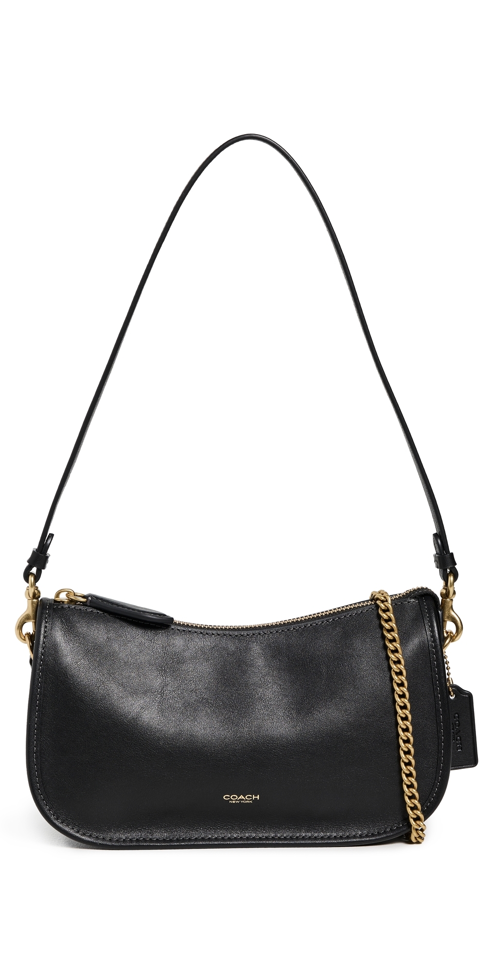 Coach Natural Grain Leather Waverly Bag Shoulder Bags Black In Black