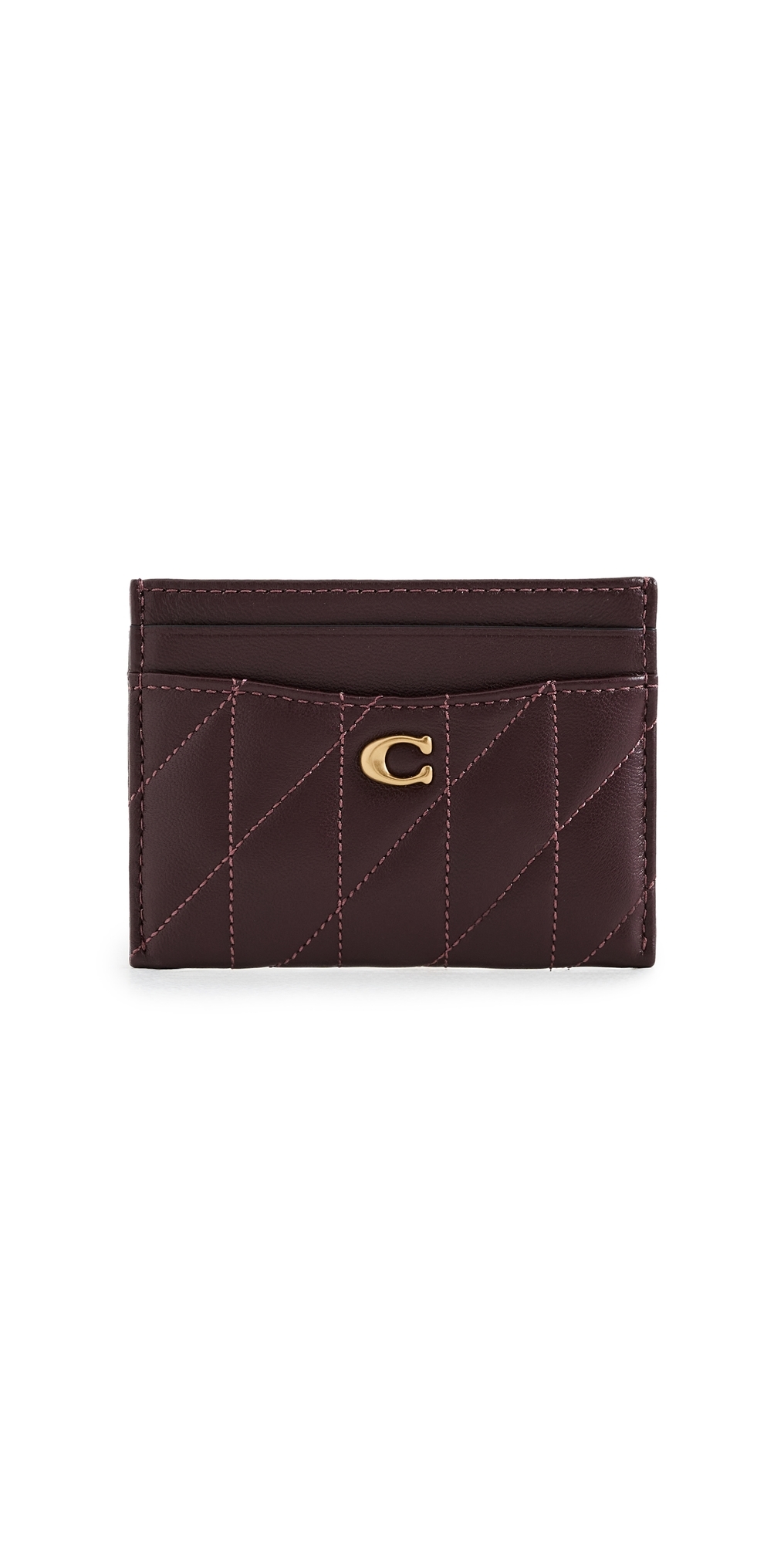Coach Quilted Pillow Leather Essential Card Case B4/black Currant