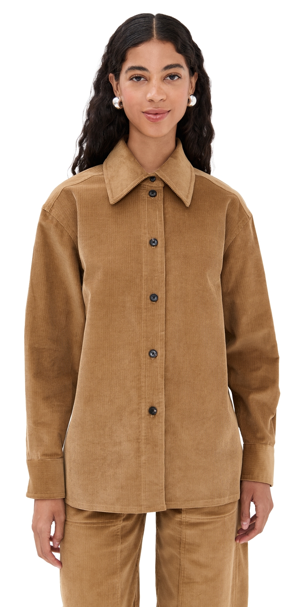 Co Rduroy Overshirt Camel In Brown