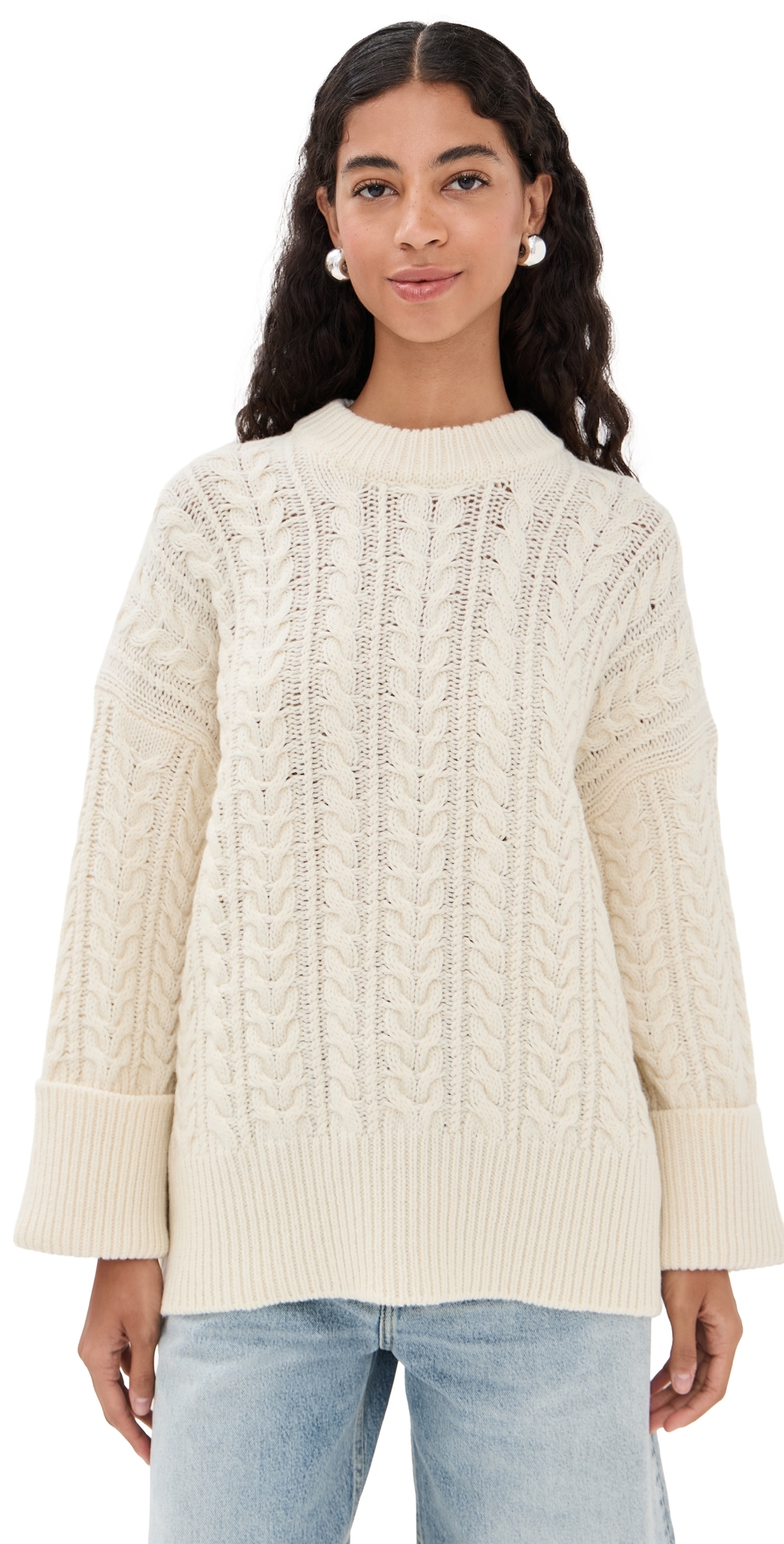 Co Oversized Crewneck Sweater Ivory In White
