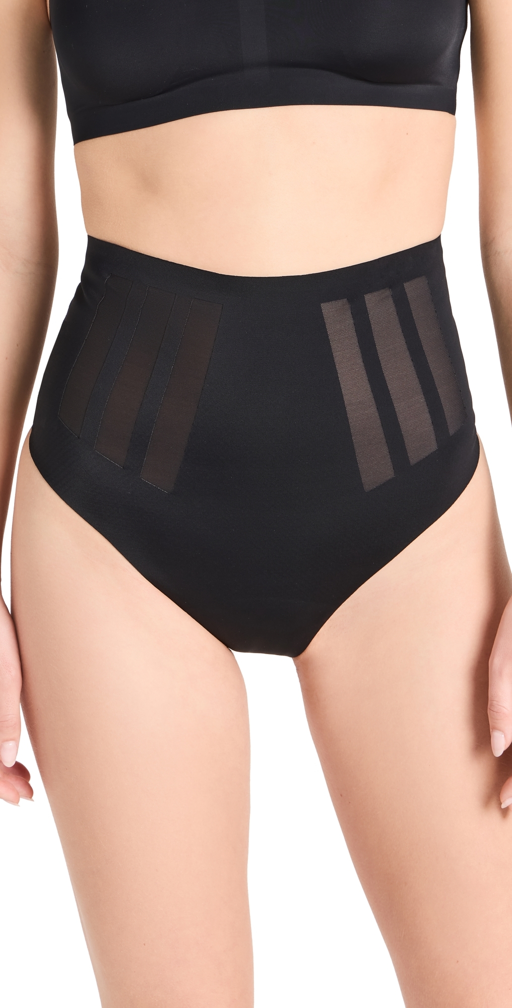 Commando Luxe Control High Waist Shaping Thong In Black
