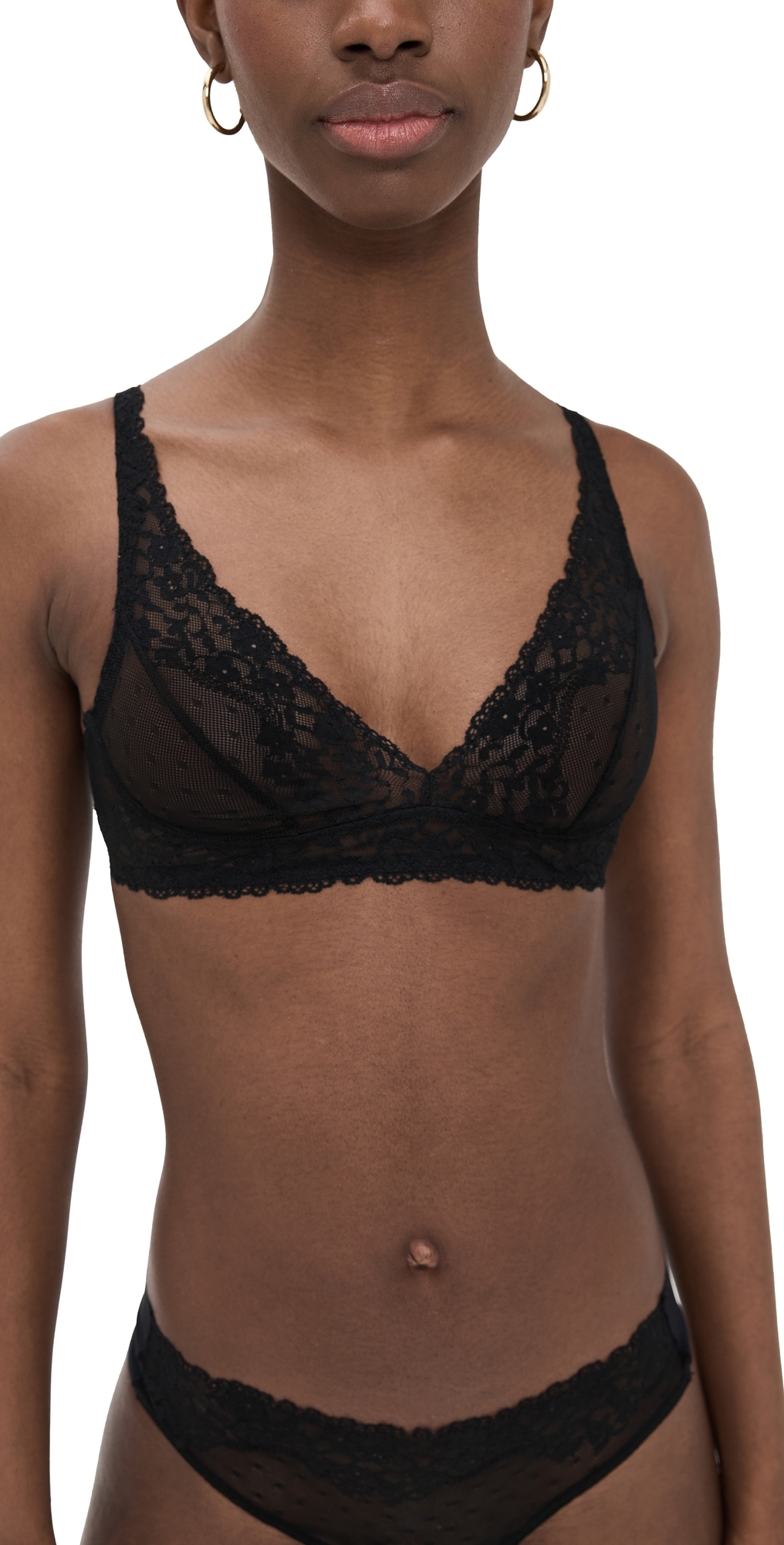 Commando Double Take Lace Bralette In Black
