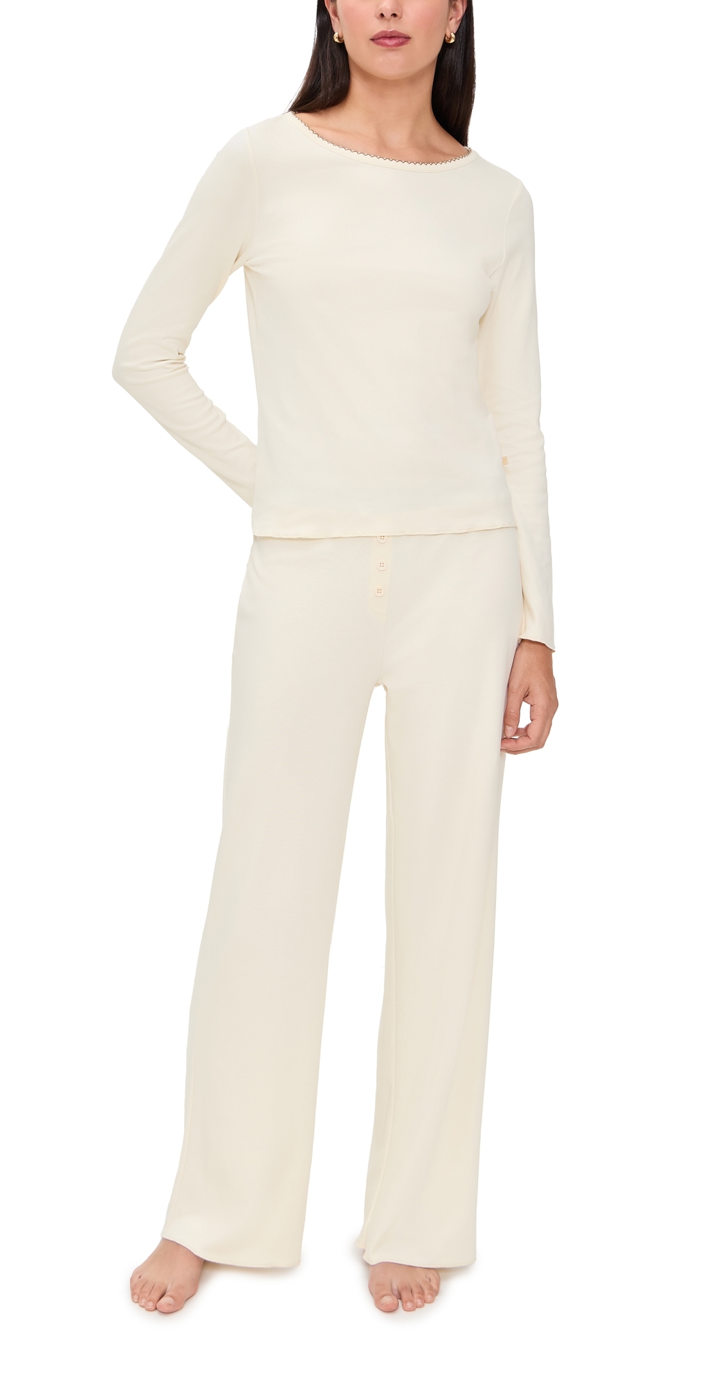 Cozyland By Morgan Lane Ellie Pajama Set Ivory In White