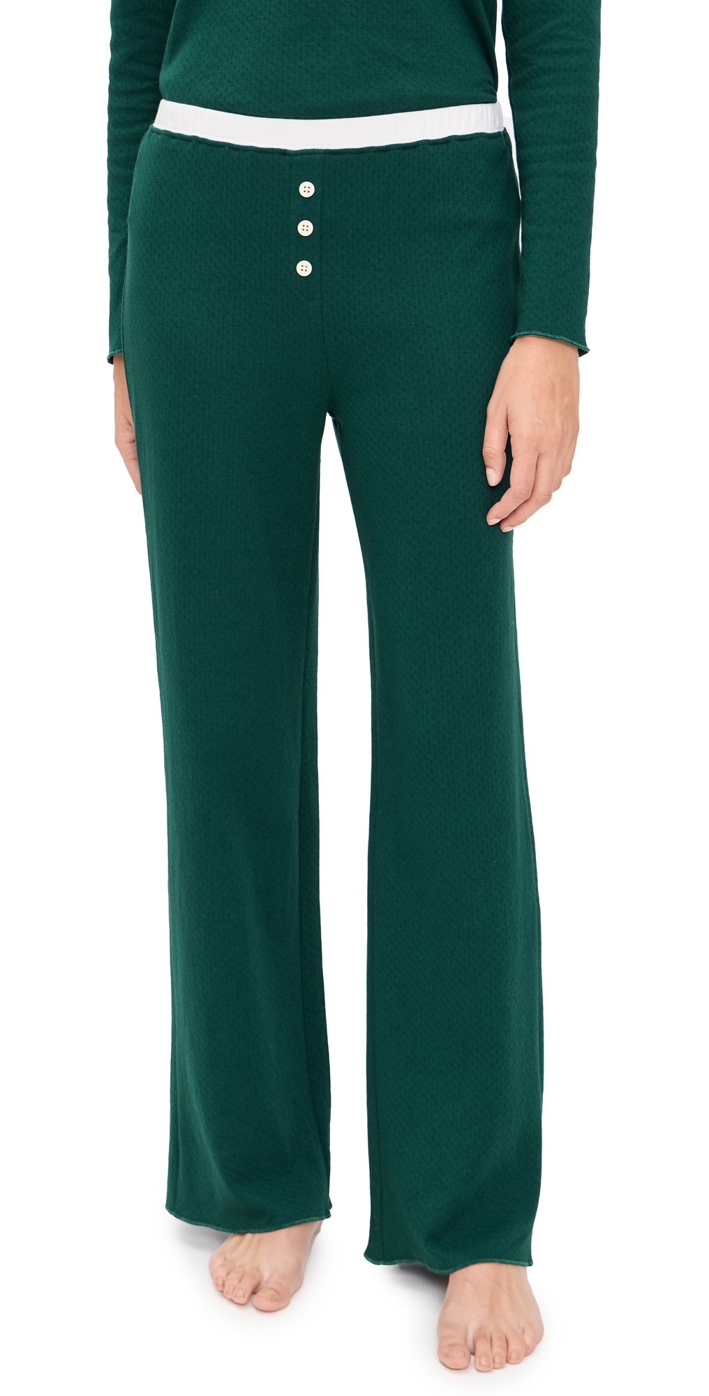 Cozyland By Morgan Lane Ellie Pants Evergreen Pointelle In Green