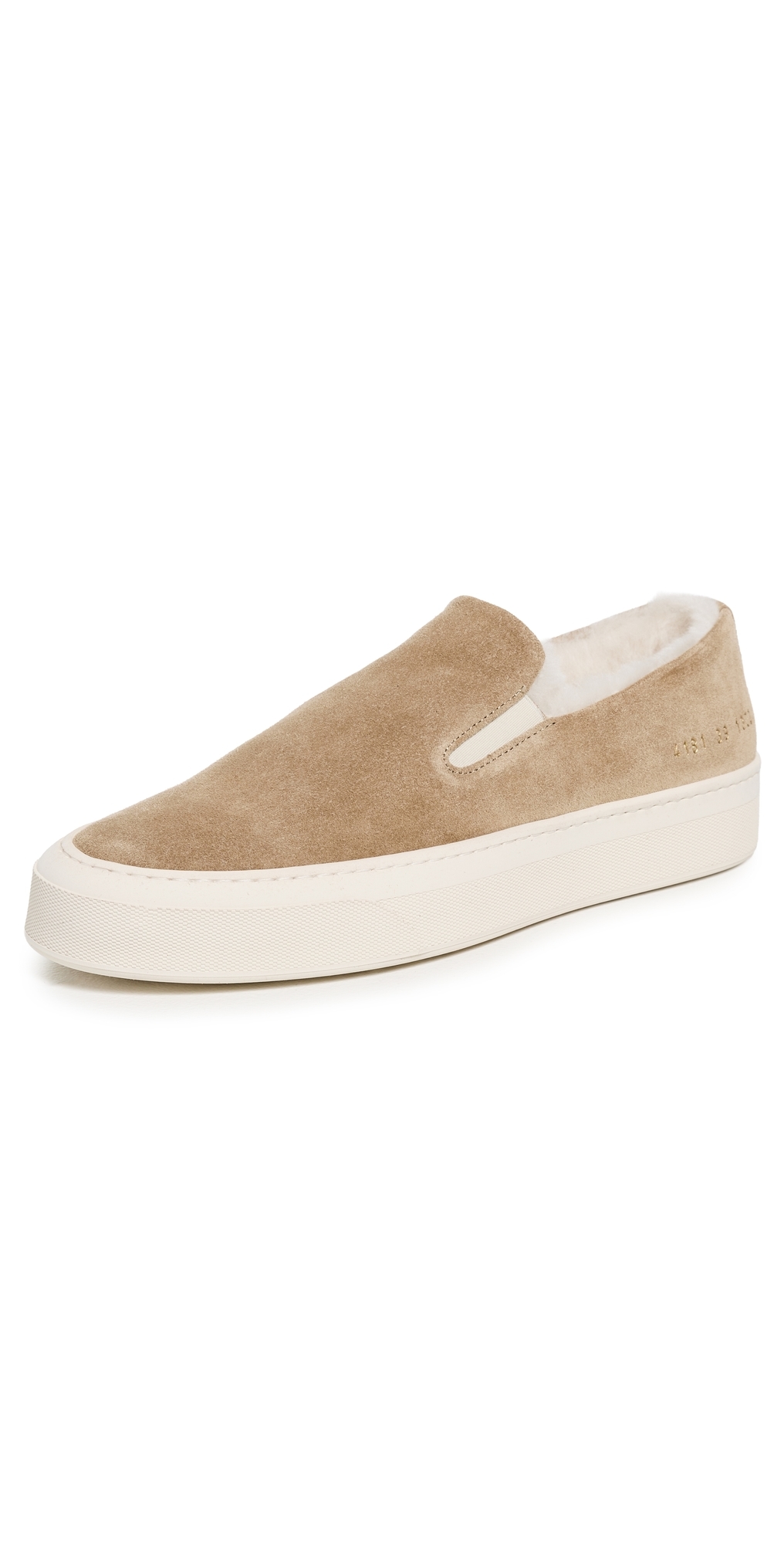 Common Projects Slip On Suede And Shearling Sneakers Tan In Brown