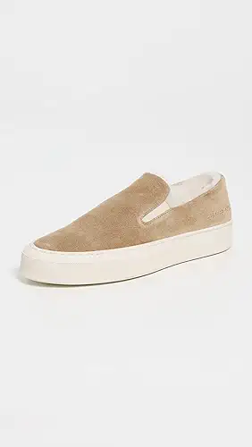 Common Projects Slip On Suede and Shearling Sneakers