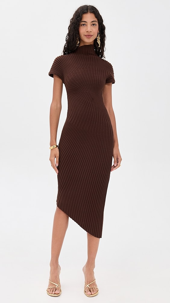 Lumignon♥Ribbon collar spring knit dress Proenza Schouler White Label Ward Knit Dress in Printed Rib