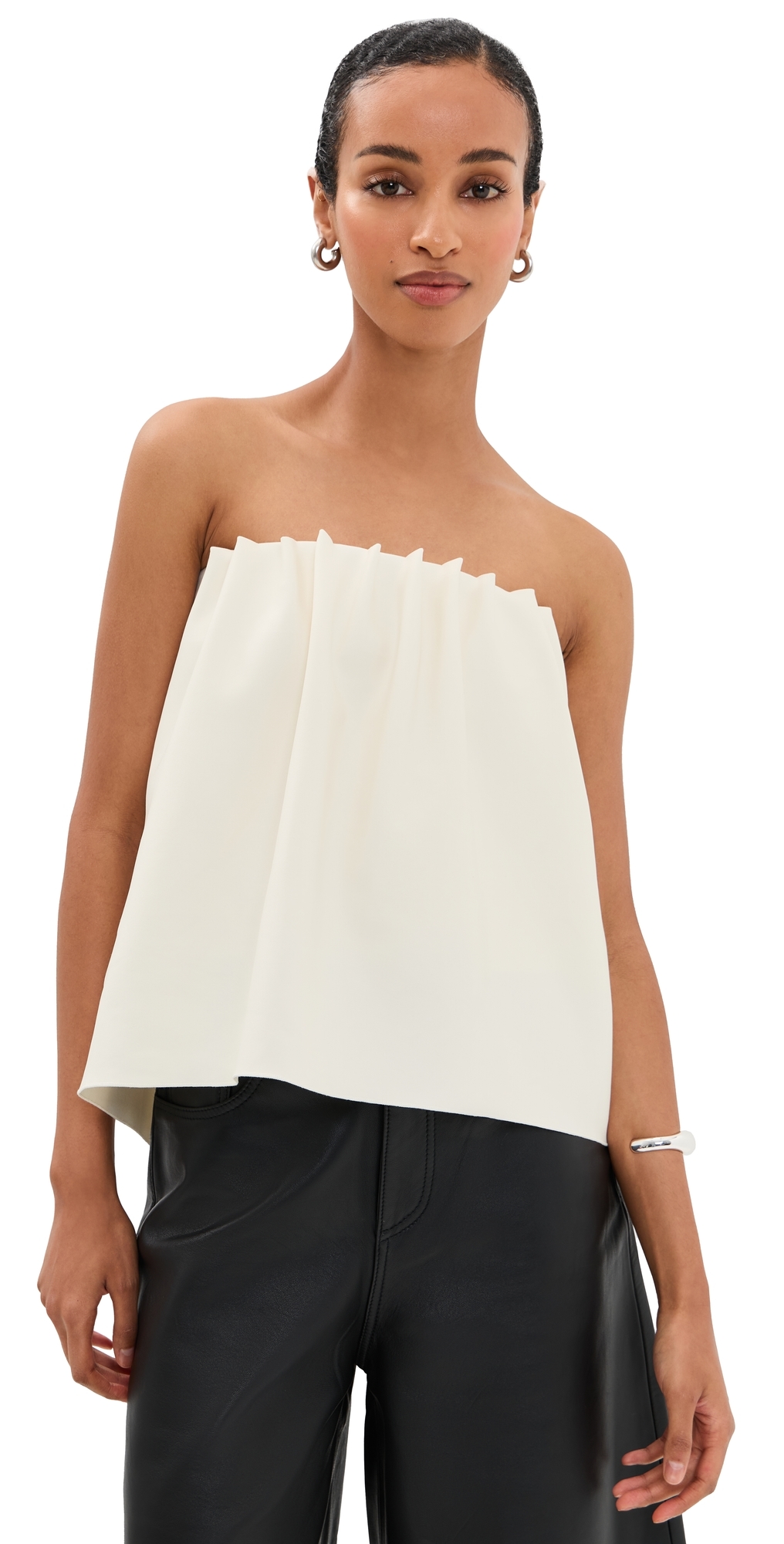 House Of Dagmar Rouched Tube Top In White