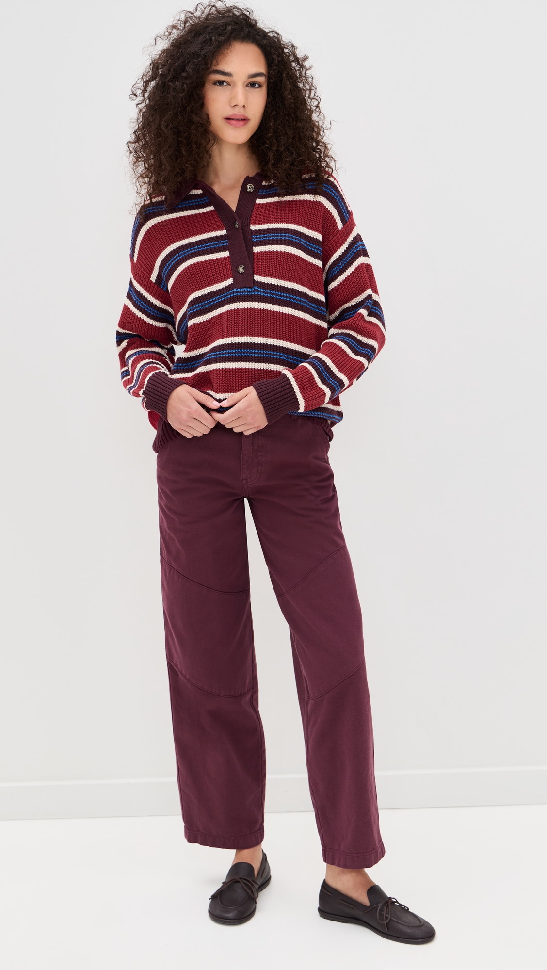 Damson Madder Ilona Striped Rugby Jumper thumbnail