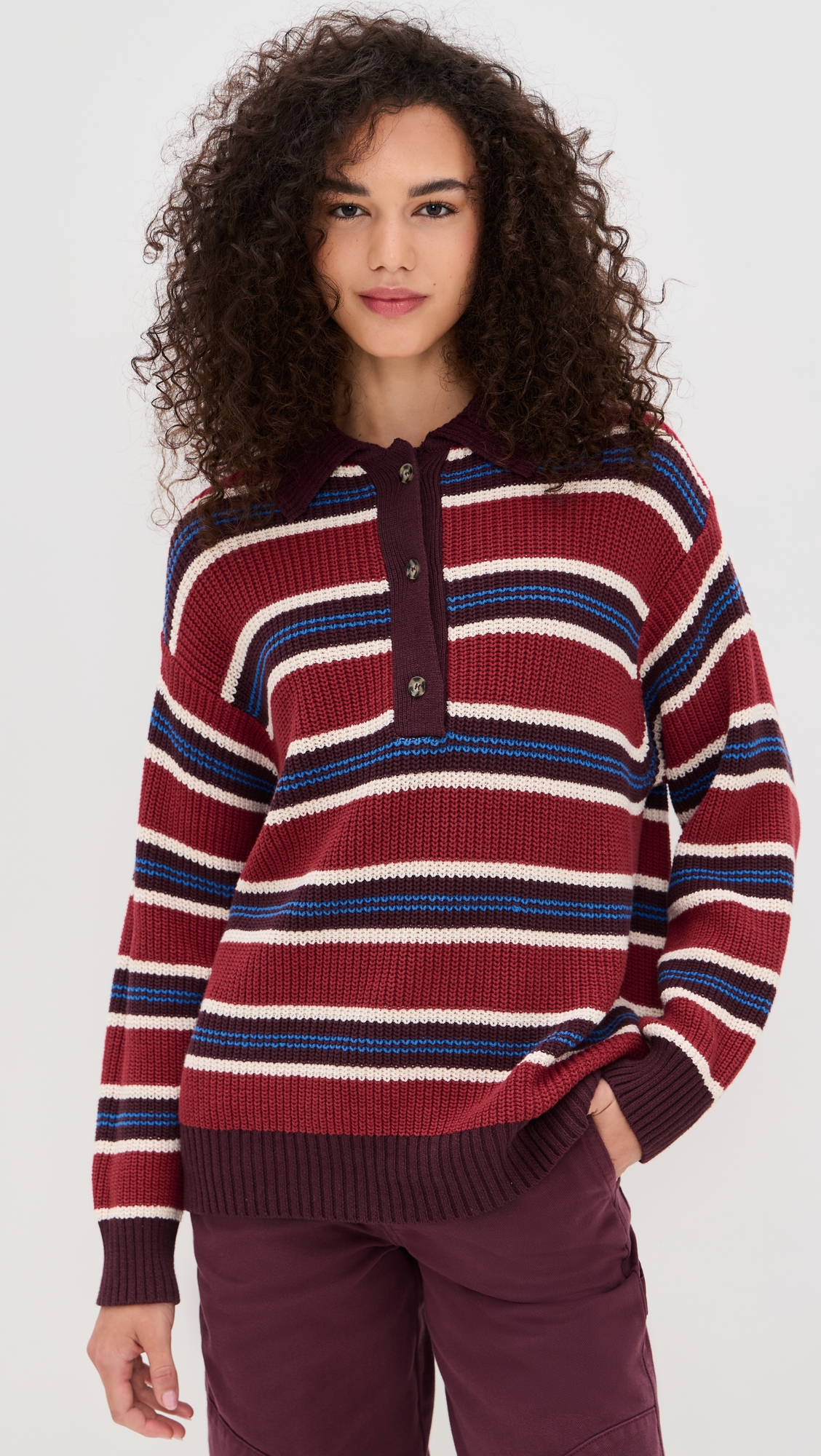Damson Madder Ilona Striped Rugby Jumper thumbnail