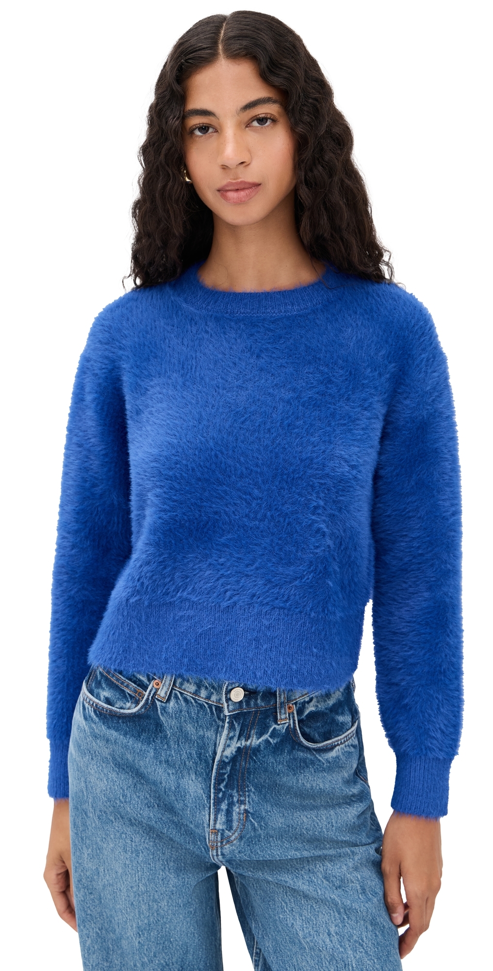 Daze Fuzz Pullover Cobalt In Blue