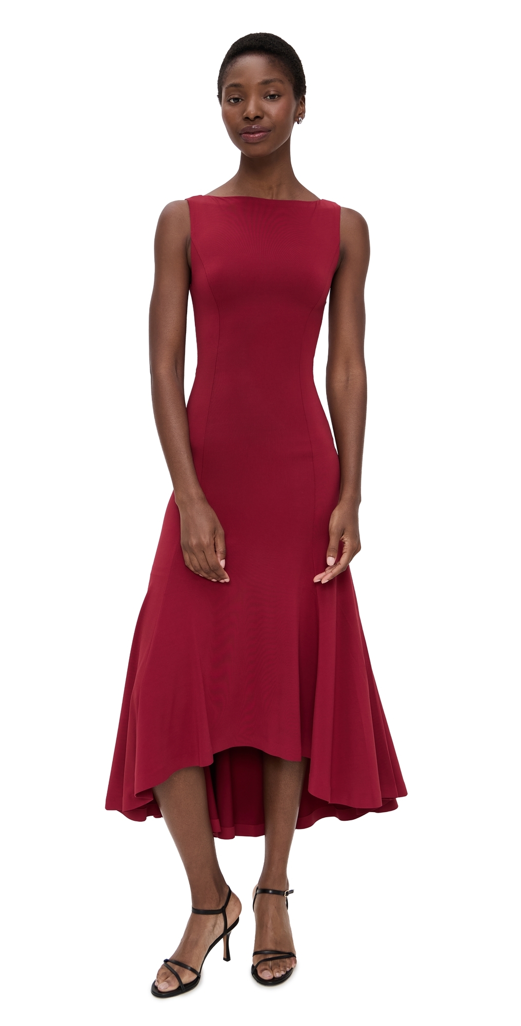 Guizio Daye Midi Dress Bordeaux In Burgundy